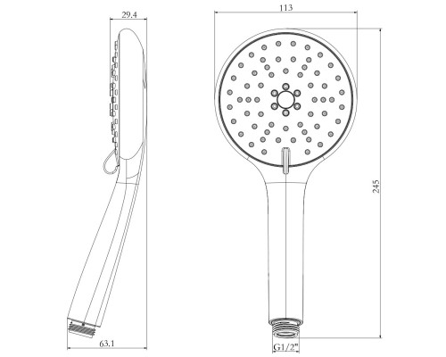 Ручной душ Lemark LM8116C Хром