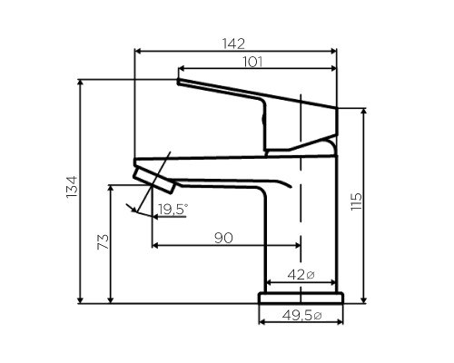 Смеситель для раковины Dorff Prime D4002100 Хром