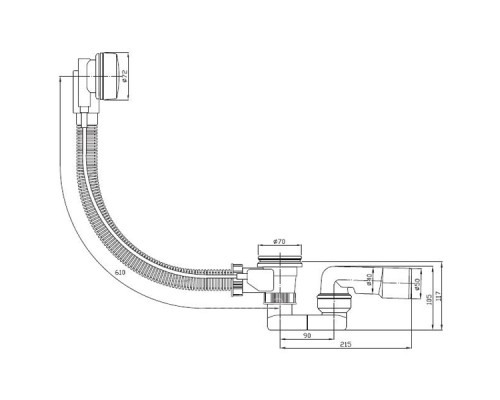 Слив-перелив PlastBrno EVSC150 Хром Белый