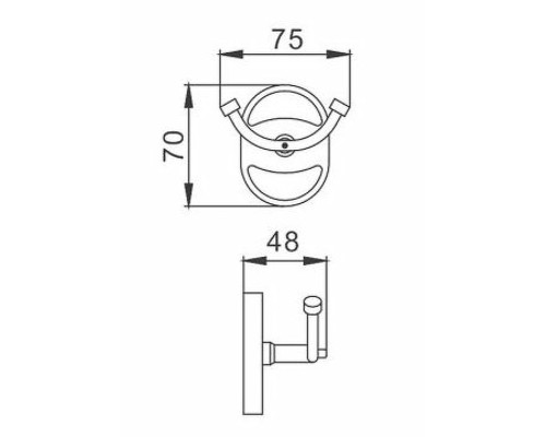 Двойной крючок Frap F19 F1905-2 Хром