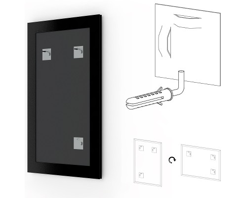 Зеркало Evoform Definite 87х67 BY 0677 в багетной раме - Серебряный бамбук 24 мм