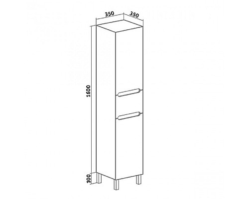 Пенал Runo Парма 35 УТ000002867 правый с корзиной для белья