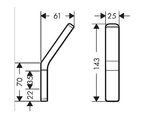 Крючок Axor Universal Accessories 42801340 Черный матовый