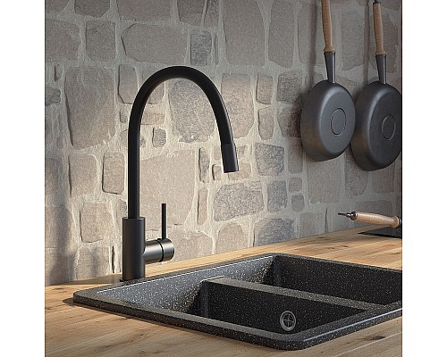 Смеситель для кухни Iddis Kitchen 360 K36BLJ0i05 Черный матовый