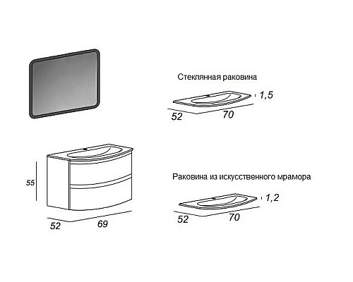База под раковину Cezares 54854 База под раковину Cezares 54854
