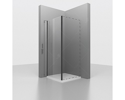 Душевая стенка RGW Z-050-2-B 120 352205212-14 профиль Черный стекло прозрачное