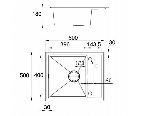 Мойка кухонная ZORG Steel Hammer X SH X 6050
