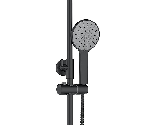 Душевая система WellWant by Agger Nero WWDS0W4428125B с термостатом Черная