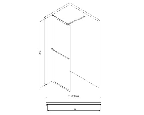 Душевая перегородка ABBER Immer Offen AG60120B