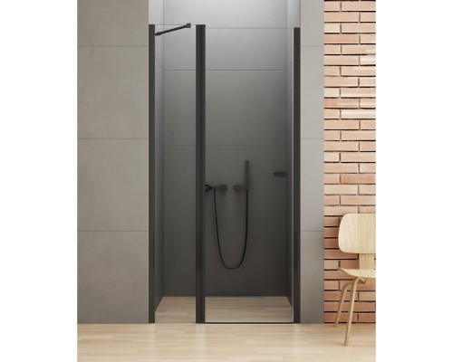 Душевая дверь NEW TRENDY NEW SOLEO BLACK одинарные 100x195 (черный)