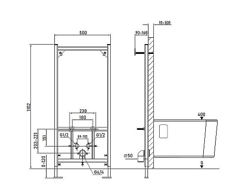 Инсталляция Allen Brau Base 9.30001.20 для биде Синяя