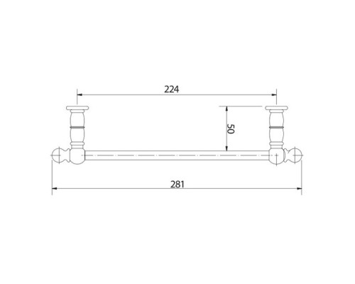 Мебельный полотенцедержатель Caprigo HL3-25-CRM прямой, хром