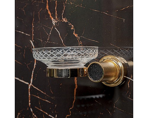 Мыльница настенная Boheme RoyalE CRISTAL BLACK GOLD Мыльница настенная Boheme RoyalE CRISTAL BLACK GOLD