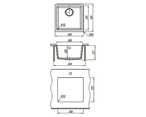 Кухонная мойка Lemark Sinara 400-U 9910062 Бежевая
