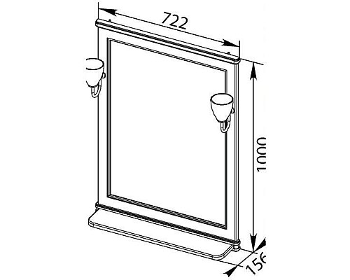 Зеркало Aquanet Валенса 70 белый краколет/серебро