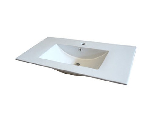 Тумба с раковиной Comforty Франкфурт 90 00004150657 подвесная Дуб шоколадно-коричневый с Белой раковиной