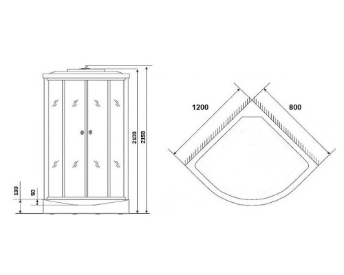 Душевая кабина Niagara Eco 120x80 L NG-4512-14L без гидромассажа