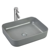 Раковина SinteSi накладная серая матовая 500x400x130, без отверстия под смеситель