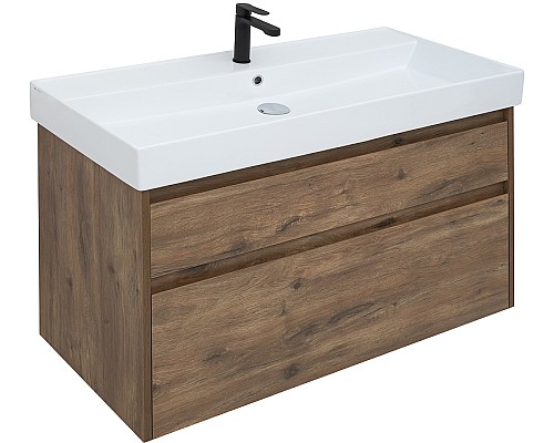 Тумба под раковину Aquanet Nova Lite Slim Synergy 100 249957 подвесная Дуб рустикальный