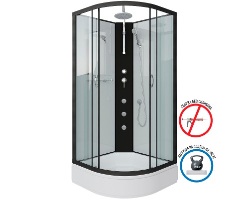 Душевая кабина Niagara Classic 90x90 NG-6701-14BKTG с гидромассажем