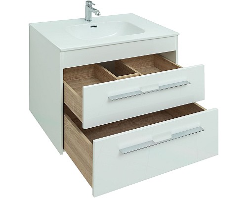 Тумба под раковину Aquanet Августа 80 277508 подвесная Белый глянец