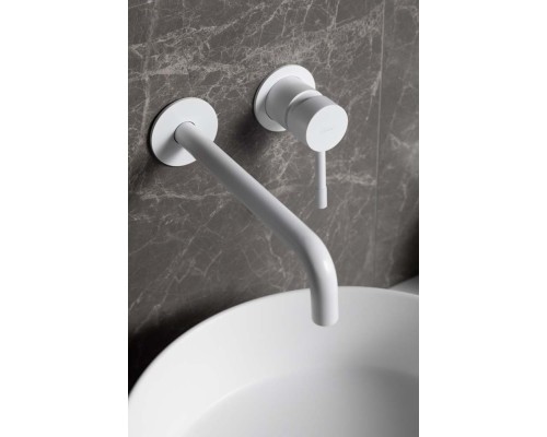 Смеситель для умывальника мз стены, Boheme Uno. Matt White