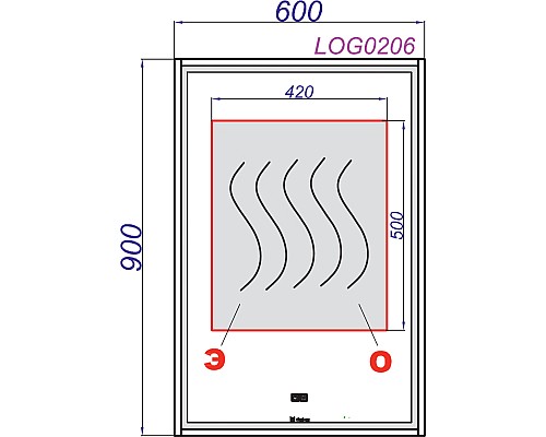 Зеркало Clarberg Logiс 60 LOG0206 с подсветкой и подогревом с сенсорным выключателем