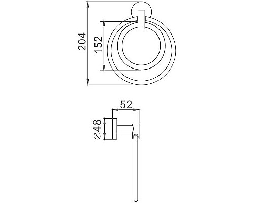 Кольцо для полотенец Haiba HB1704-1 двойное Хром
