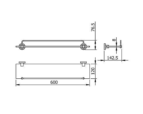 Полка стеклянная прямая LANGBERGER 11051F