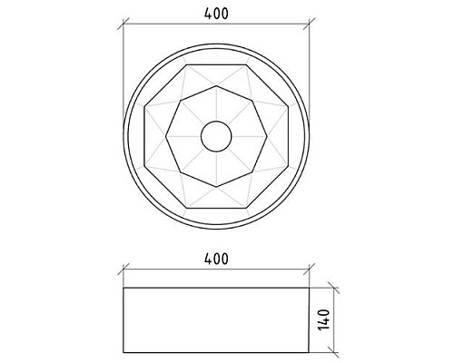 Раковина ГРАНЬ 40х14см, серебро
