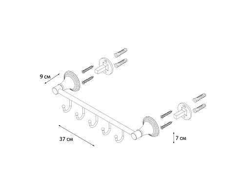 Планка FIXSEN Luksor 5 крючков FX-71605-5B