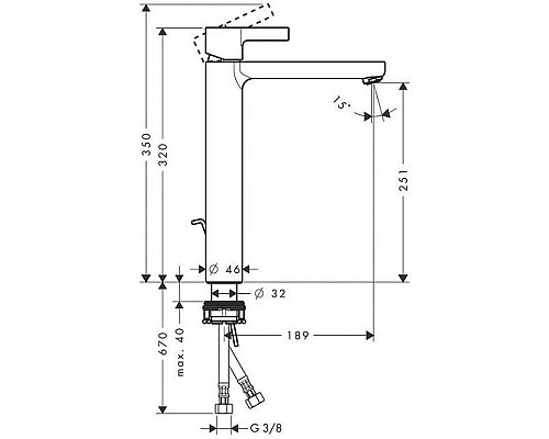Смеситель для раковины Hansgrohe Metris S 31022000