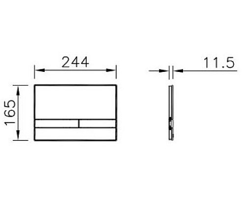 Клавиша смыва Vitra Concealed Cisterns 740-1101, чёрный глянец Клавиша смыва Vitra Concealed Cisterns 740-1101, чёрный глянец