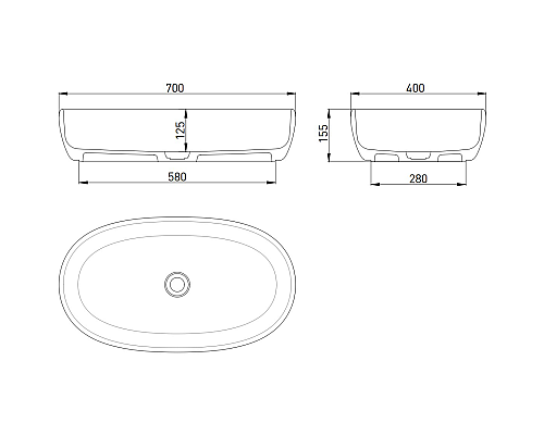 Раковина-чаша Salini Luce 70 110721M Белая матовая