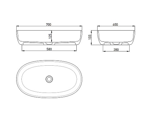 Раковина-чаша Salini Luce 70 110721M Белая матовая
