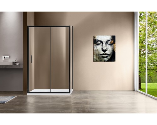 Душевой уголок Vincea Garda 120х90 VSR-1G9012CLB профиль Черный стекло прозрачное