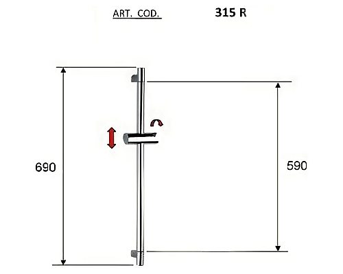 Душевая штанга Remer 315R Хром Душевая штанга Remer 315R Хром