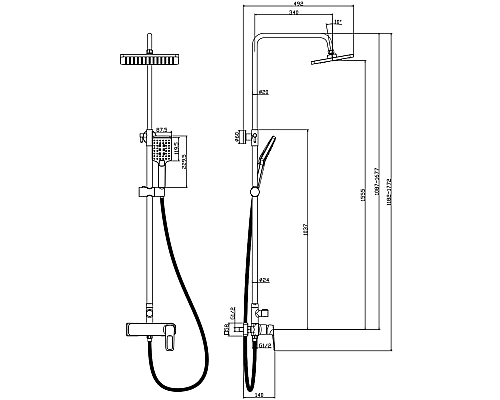 Душевая система Rossinka RS46-45 Хром