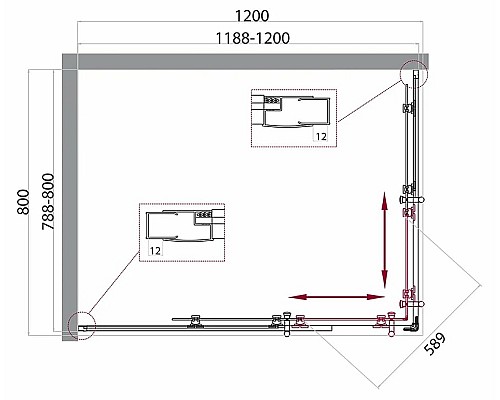 Душевой уголок BelBagno Uno 120х80 UNO-195-AH-2-120/80-P-Cr профиль Хром стекло рифленое Душевой уголок BelBagno Uno 120х80 UNO-195-AH-2-120/80-P-Cr профиль Хром стекло рифленое