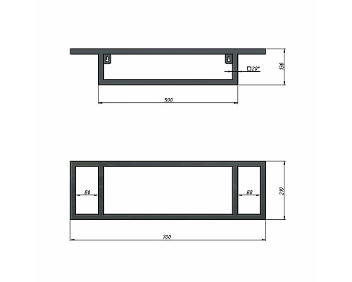 Консоль для раковины Grossman Метрис 50 105003 Черный