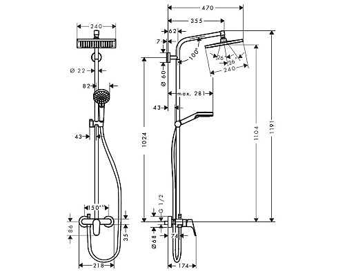 Душевая система Hansgrohe Crometta однорычажная 27284000