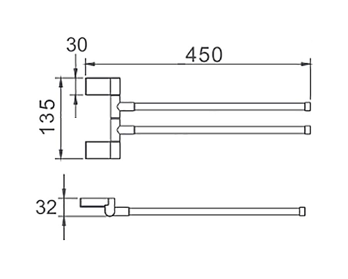 Полотенцедержатель Haiba HB8812 поворотный Хром