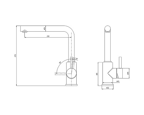 Смеситель для кухни Milacio Ultra MCU.555.SS Нержавеющая сталь
