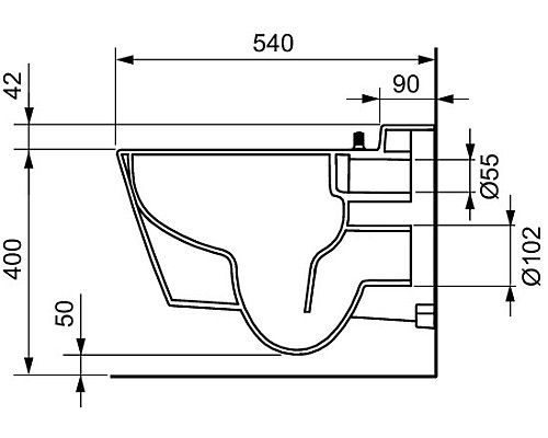 Унитаз биде Tece One 9700200 подвесной без сиденья