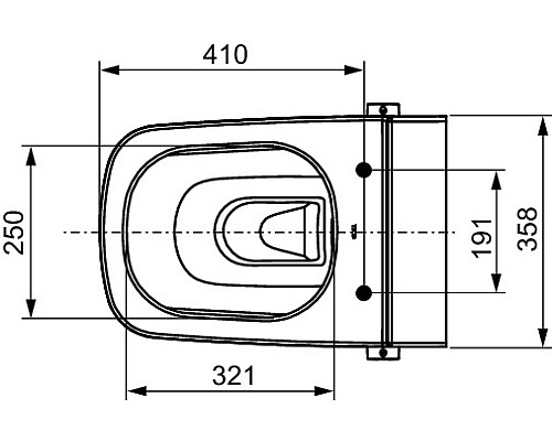 Унитаз биде Tece One 9700200 подвесной без сиденья