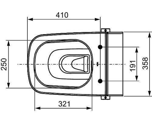 Унитаз биде Tece One 9700200 подвесной без сиденья