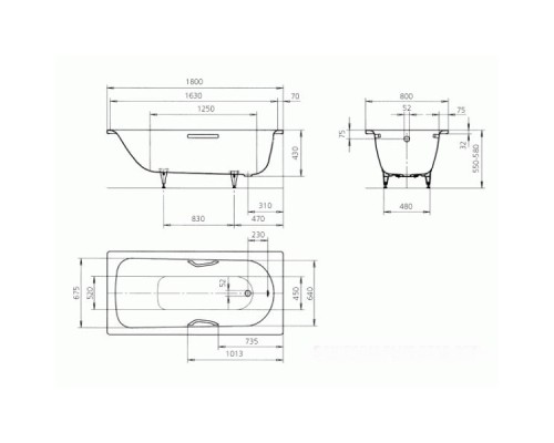 Ванна стальная Kaldewei Saniform Plus Star 180x80 133700013001