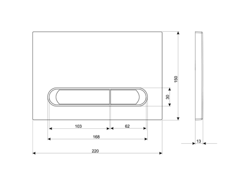 Клавиша смыва KK POL M09 350/PPB/059-00-00 Белая глянцевая