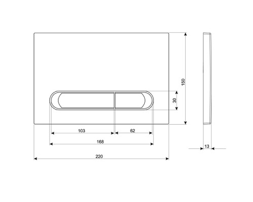 Клавиша смыва KK POL M09 350/PPB/059-00-00 Белая глянцевая
