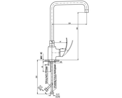 Смеситель для раковины Rav Slezak Mississippi MS007.5/5 Хром